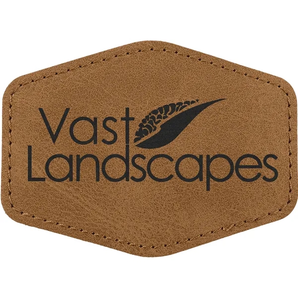 3.5" x 2.5" x 1/16" Hexagon PU Creekside leatherette garment patch.... from ASI 74601 Calico