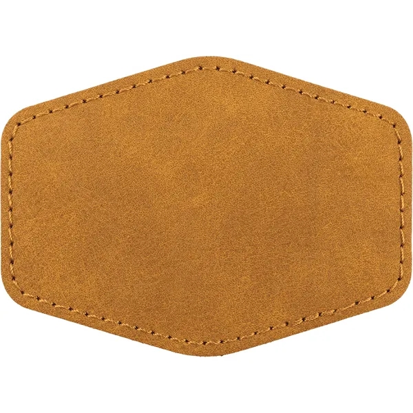 3.5" x 2.5" x 1/16" Hexagon PU Creekside leatherette garment patch.... from ASI 74601 Calico