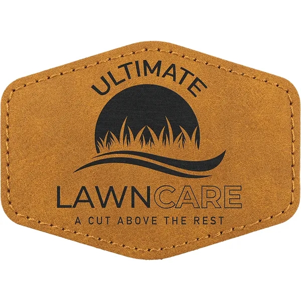 3.5" x 2.5" x 1/16" Hexagon PU Creekside leatherette garment patch.... from ASI 74601 Calico