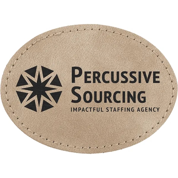 3.5" x 2.5" x 1/16" Hexagon PU Creekside leatherette garment patch.... from ASI 74601 Calico