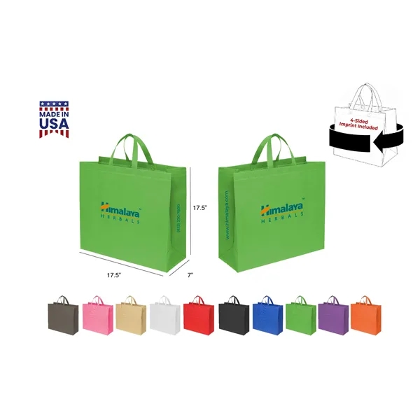 CUSTOM NON WOVEN TOTE - WRAP 4-SIDED PRINT INCLUDED... from ASI 30112 ACE Products