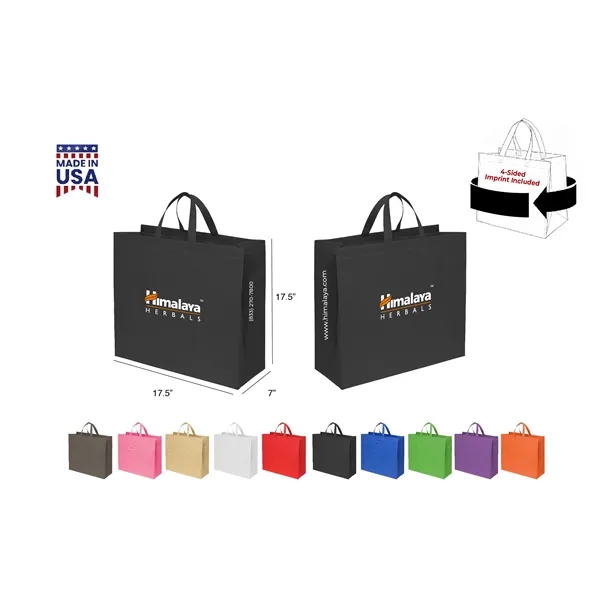 CUSTOM NON WOVEN TOTE - WRAP 4-SIDED PRINT INCLUDED... from ASI 30112 ACE Products