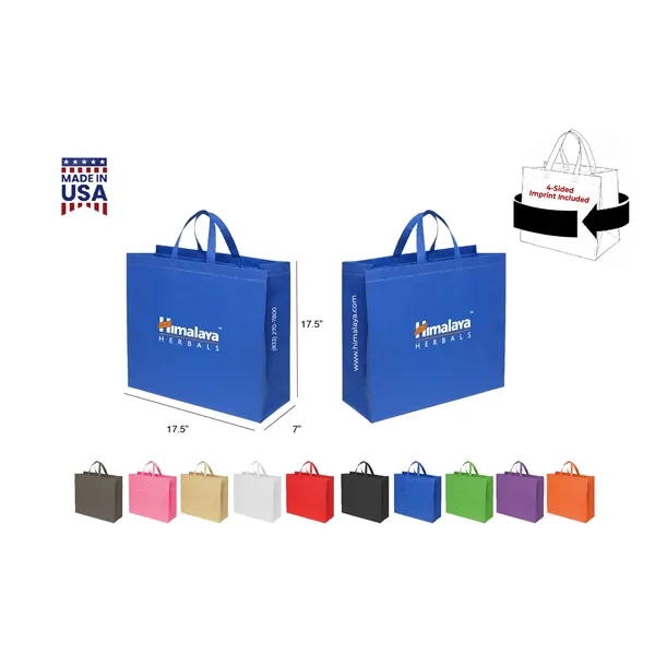 CUSTOM NON WOVEN TOTE - WRAP 4-SIDED PRINT INCLUDED... from ASI 30112 ACE Products