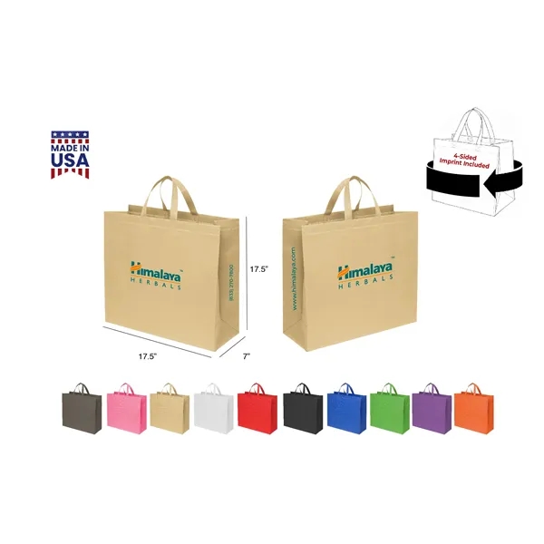 CUSTOM NON WOVEN TOTE - WRAP 4-SIDED PRINT INCLUDED... from ASI 30112 ACE Products