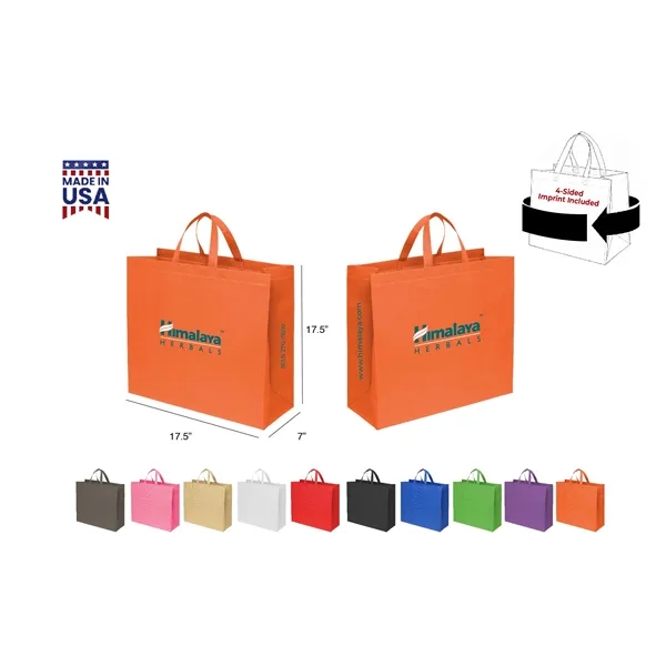 CUSTOM NON WOVEN TOTE - WRAP 4-SIDED PRINT INCLUDED... from ASI 30112 ACE Products