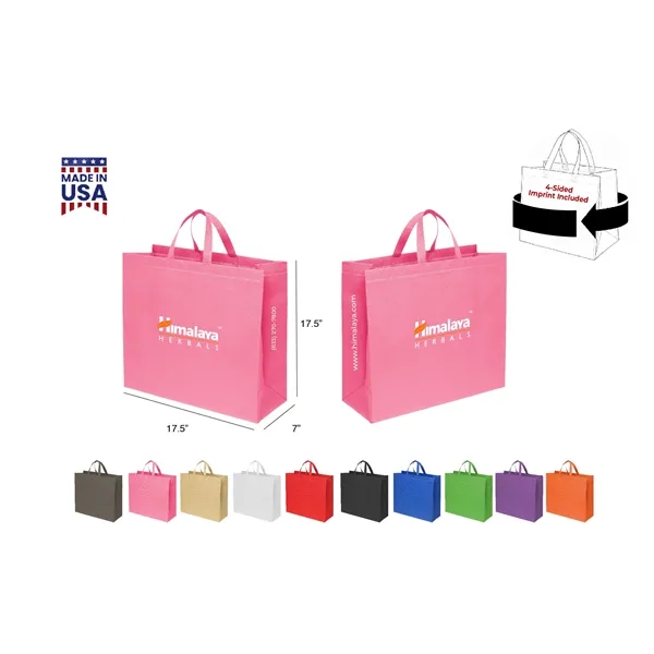CUSTOM NON WOVEN TOTE - WRAP 4-SIDED PRINT INCLUDED... from ASI 30112 ACE Products
