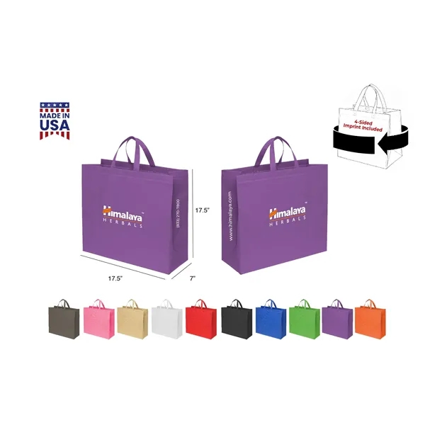 CUSTOM NON WOVEN TOTE - WRAP 4-SIDED PRINT INCLUDED... from ASI 30112 ACE Products