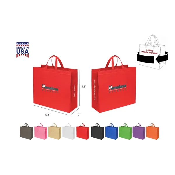 CUSTOM NON WOVEN TOTE - WRAP 4-SIDED PRINT INCLUDED... from ASI 30112 ACE Products