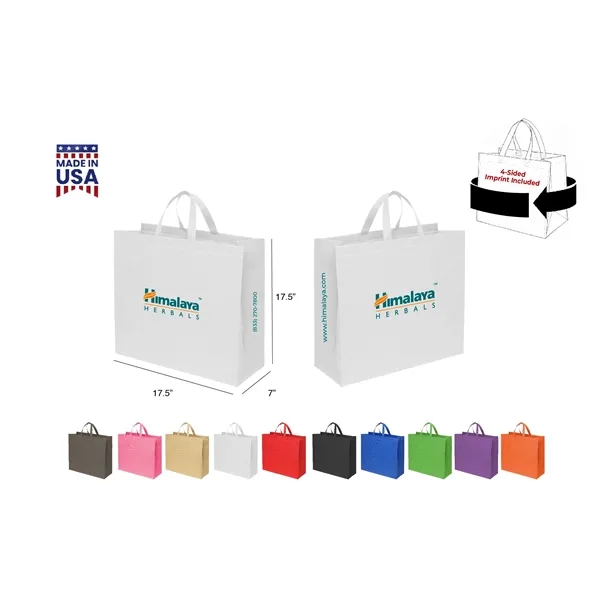 CUSTOM NON WOVEN TOTE - WRAP 4-SIDED PRINT INCLUDED... from ASI 30112 ACE Products
