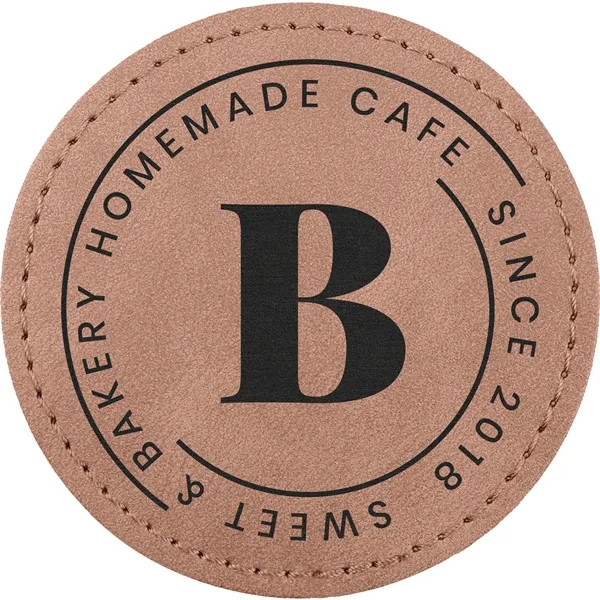 3" Round PU Creekside leatherette garment patch.... from ASI 74601 Calico