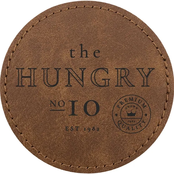 3" Round PU Creekside leatherette garment patch.... from ASI 74601 Calico