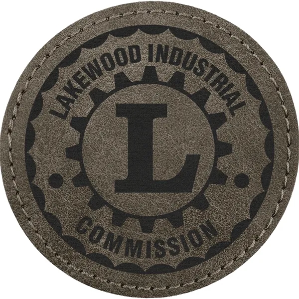 3" Round PU Creekside leatherette garment patch.... from ASI 74601 Calico