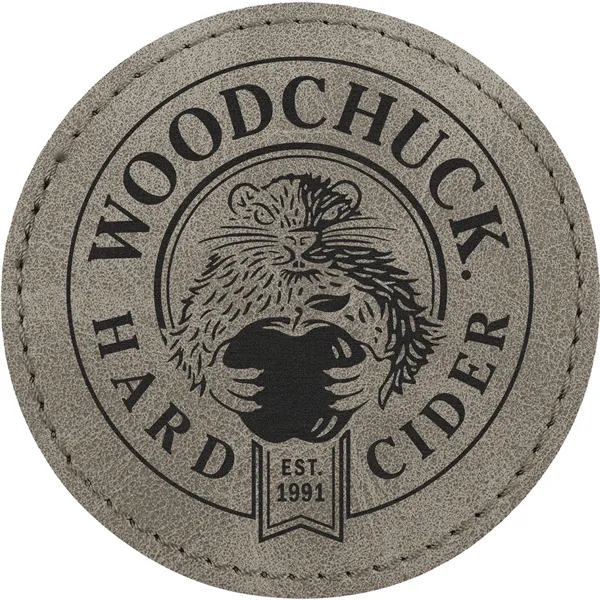 3" Round PU Creekside leatherette garment patch.... from ASI 74601 Calico