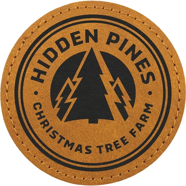 3" Round PU Creekside leatherette garment patch.... from ASI 74601 Calico