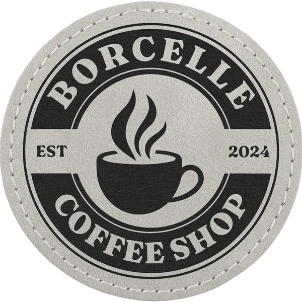 3" Round PU Creekside leatherette garment patch.... from ASI 74601 Calico