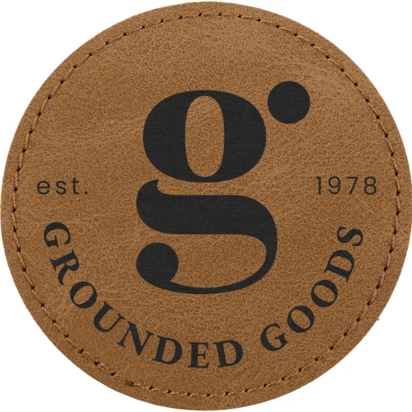 3" Round PU Creekside leatherette garment patch.... from ASI 74601 Calico