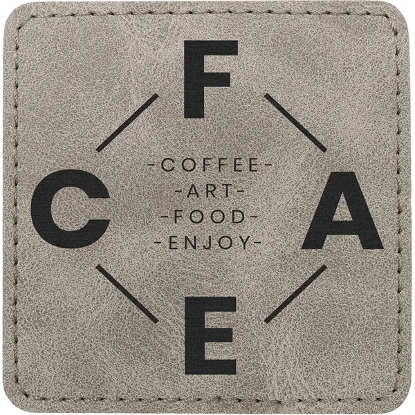 3" Square PU Creekside leatherette garment patch.... from ASI 74601 Calico