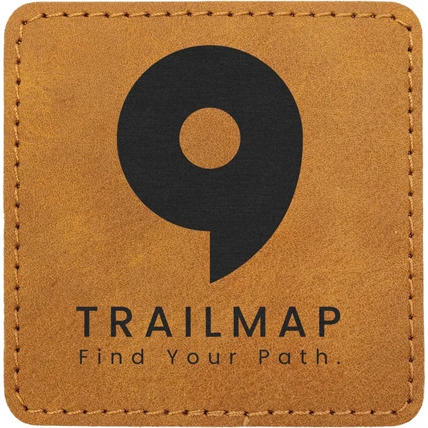 3" Square PU Creekside leatherette garment patch.... from ASI 74601 Calico