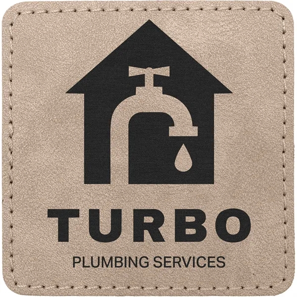 3" Square PU Creekside leatherette garment patch.... from ASI 74601 Calico