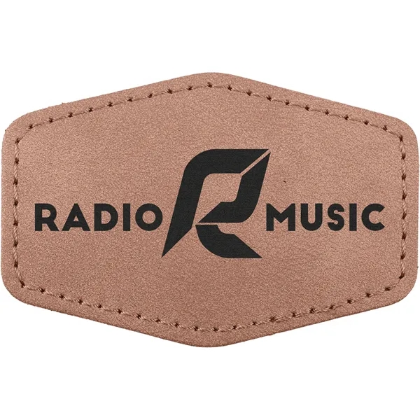 3" x 2" Creekside hexagonal PU leatherette garment patch.... from ASI 74601 Calico