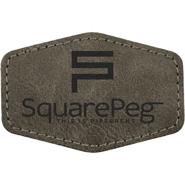 3" x 2" Creekside hexagonal PU leatherette garment patch.... from ASI 74601 Calico