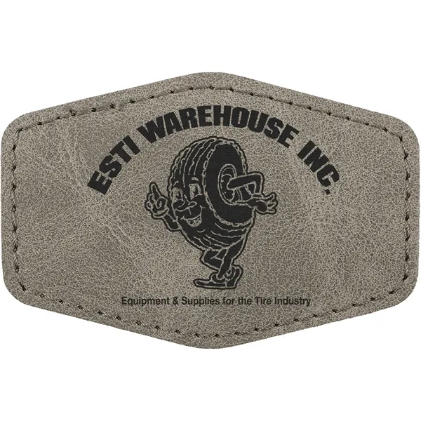 3" x 2" Creekside hexagonal PU leatherette garment patch.... from ASI 74601 Calico