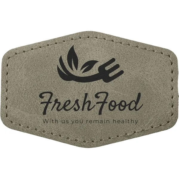 3" x 2" Creekside hexagonal PU leatherette garment patch.... from ASI 74601 Calico