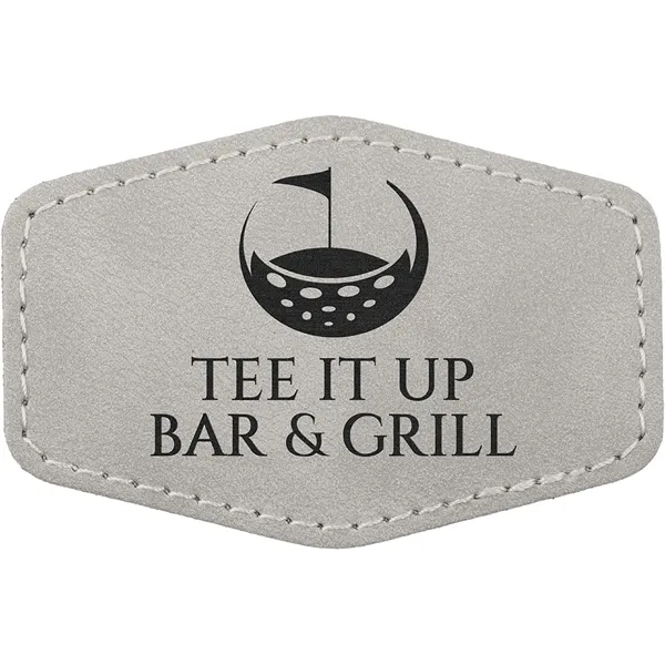 3" x 2" Creekside hexagonal PU leatherette garment patch.... from ASI 74601 Calico