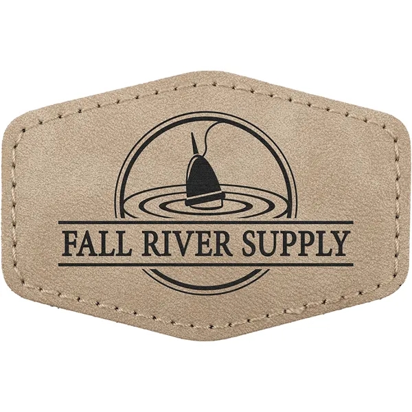 3" x 2" Creekside hexagonal PU leatherette garment patch.... from ASI 74601 Calico