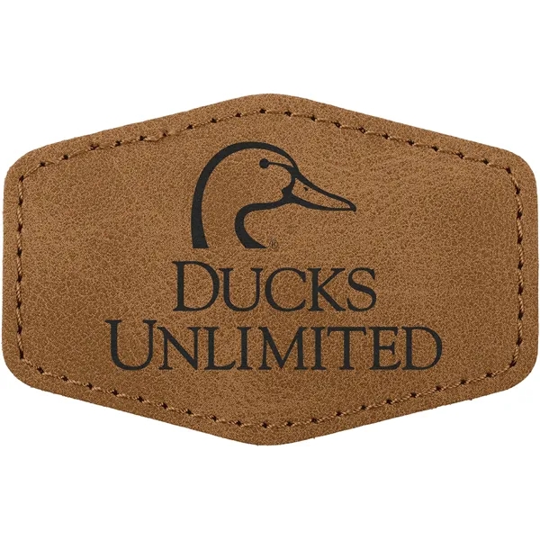 3" x 2" Creekside hexagonal PU leatherette garment patch.... from ASI 74601 Calico