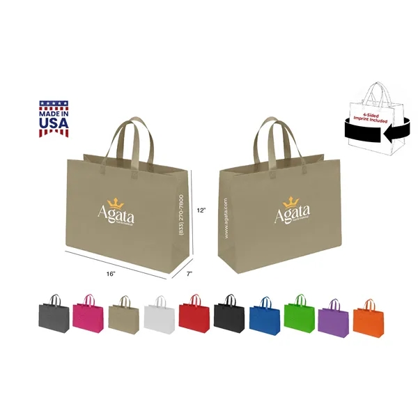 CUSTOM NON WOVEN TOTE - WRAP 4-SIDED PRINT INCLUDED... from ASI 30112 ACE Products