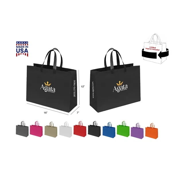 CUSTOM NON WOVEN TOTE - WRAP 4-SIDED PRINT INCLUDED... from ASI 30112 ACE Products