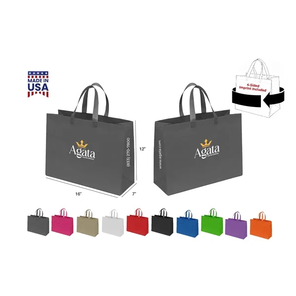 CUSTOM NON WOVEN TOTE - WRAP 4-SIDED PRINT INCLUDED... from ASI 30112 ACE Products