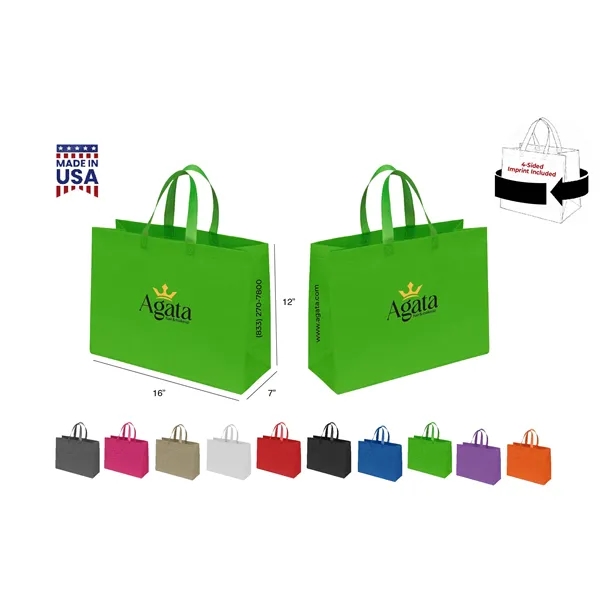 CUSTOM NON WOVEN TOTE - WRAP 4-SIDED PRINT INCLUDED... from ASI 30112 ACE Products