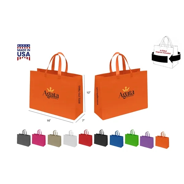 CUSTOM NON WOVEN TOTE - WRAP 4-SIDED PRINT INCLUDED... from ASI 30112 ACE Products