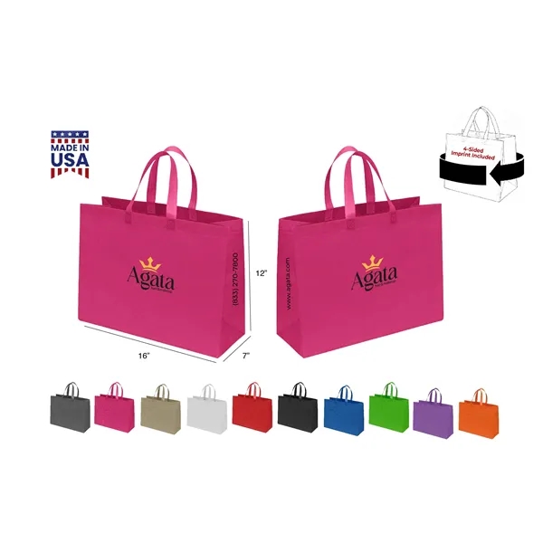 CUSTOM NON WOVEN TOTE - WRAP 4-SIDED PRINT INCLUDED... from ASI 30112 ACE Products