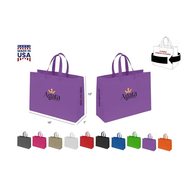 CUSTOM NON WOVEN TOTE - WRAP 4-SIDED PRINT INCLUDED... from ASI 30112 ACE Products