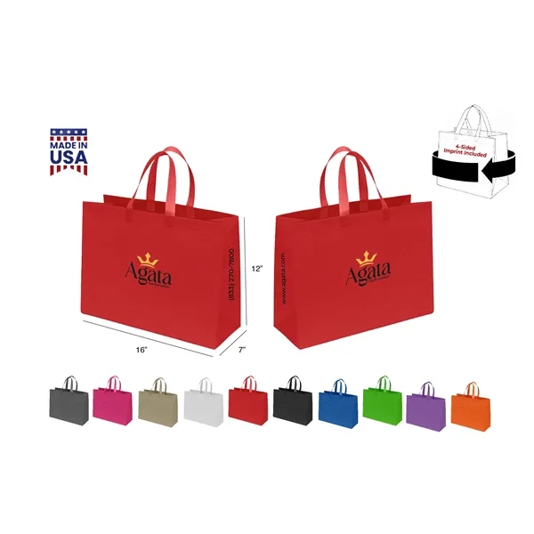 CUSTOM NON WOVEN TOTE - WRAP 4-SIDED PRINT INCLUDED... from ASI 30112 ACE Products