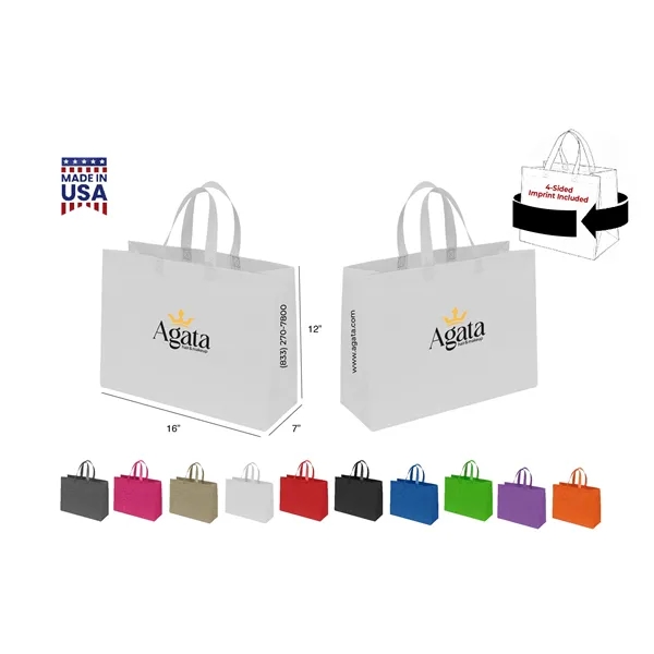 CUSTOM NON WOVEN TOTE - WRAP 4-SIDED PRINT INCLUDED... from ASI 30112 ACE Products
