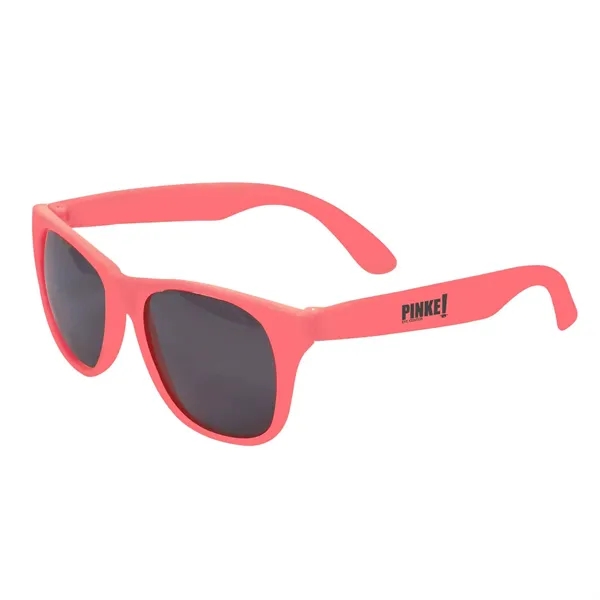 5.5" x 1.875" adult size plastic matte sunglasses in assorted colors.... from ASI 63549 Jornik Manufacturing Corp