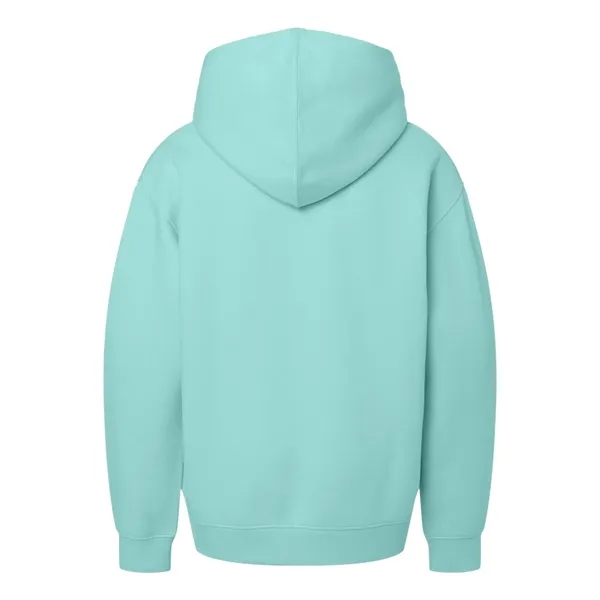 Youth pullover hooded sweatshirt made of 60/40 cotton/polyester fleece with coverstitched... from ASI 84358 S&S Activewear