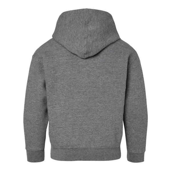 Youth pullover hooded sweatshirt made of 60/40 cotton/polyester fleece with coverstitched... from ASI 84358 S&S Activewear