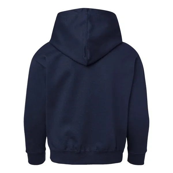 Youth pullover hooded sweatshirt made of 60/40 cotton/polyester fleece with coverstitched... from ASI 84358 S&S Activewear