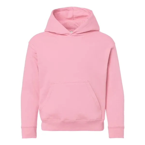Youth pullover hooded sweatshirt made of 60/40 cotton/polyester fleece with coverstitched... from ASI 84358 S&S Activewear
