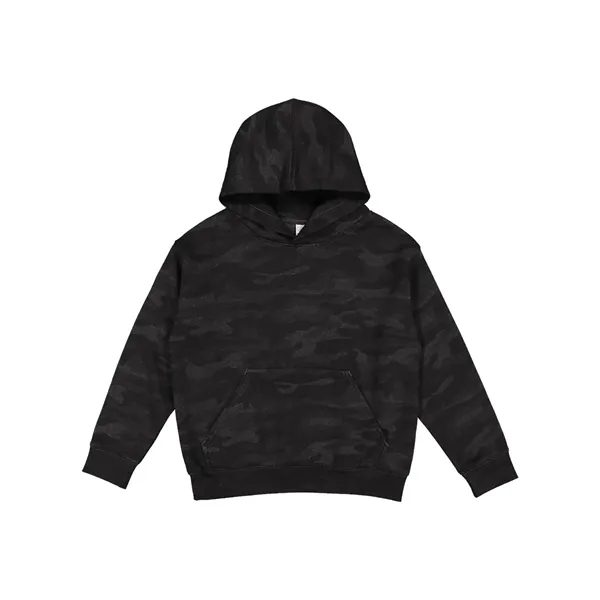 Youth pullover hooded sweatshirt made of 60/40 cotton/polyester fleece with coverstitched... from ASI 84358 S&S Activewear