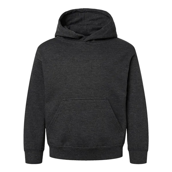 Youth pullover hooded sweatshirt made of 60/40 cotton/polyester fleece with coverstitched... from ASI 84358 S&S Activewear