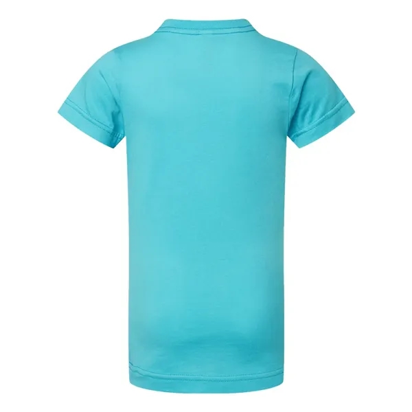 Girls' longer length t-shirt with taped neck. Blank product.... from ASI 84358 S&S Activewear