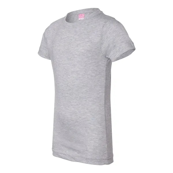 Girls' longer length t-shirt with taped neck. Blank product.... from ASI 84358 S&S Activewear