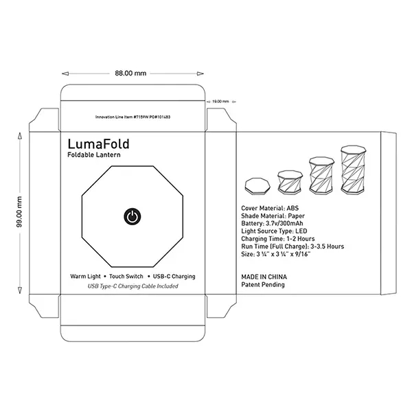 A compact and lightweight foldable lantern designed for easy storage and... from ASI 62660 Innovation Line