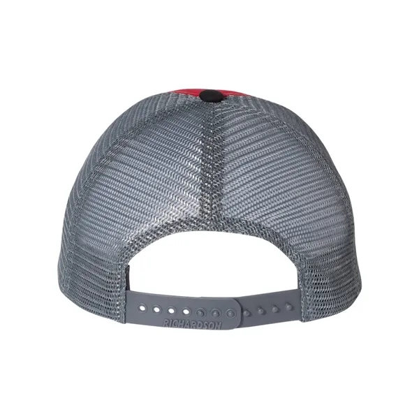 Washed trucker cap with a cotton front, mesh back, snapback closure,... from ASI 84358 S&S Activewear